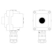 Взрывонепроницаемый пост управления из алюминия LCSD-01-B-MB-P1B(11)x1-PBMB-KAEPM2MHK-20 / 1Ex d IIB T5 Gb / Ex tb IIIC T95°С Db IP66