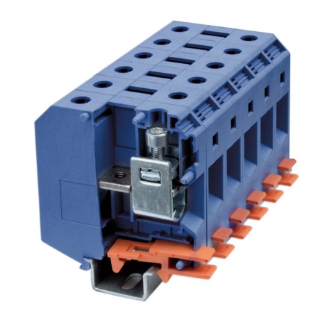 KRUH-50-BU | Клемма проходная, винтовой зажим, 2 точки подключения, 50 кв.мм, синяя
