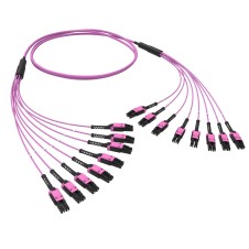 Оптическая разветвительная сборка 16 ОВ, 50/125 OM4, 8xLC-UPC Duplex Uniboot/8xLC-UPC Duplex Uniboot, тип полярности - прямая (Tx-->Rx), 5 м