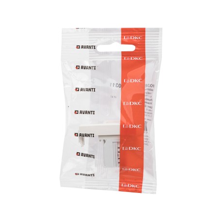 4400311 | Телефонная розетка RJ-12 модульная, "Avanti", "Белое облако", 1 модуль-4