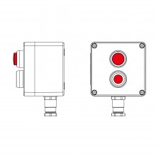 Взрывозащищенный пост управления из полиэстера CPE-P-03-(1xP1R(11)-1xLR(250))-1xKH2MHK(C)1Ex d e IIC Т5 Gb / Ex tb IIIC T95°C Db IP66/КЗ