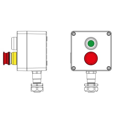 2201.121.22.120O | Взрывозащищенный пост управления из алюминия CPE-A-12-(1xP1G(11)-1xP6E(11))-1xKAEPM2MHK-20(C)1Ex d e IIC Т5 Gb / Ex tb IIIC T95°C Db IP66