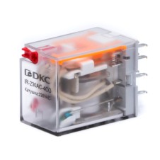 Реле миниатюрное промышленное общего назначения, 4CO, ком. ток 6А,AgSnO, напряжение 230V AC, опция: тест-кнопка+светодиод