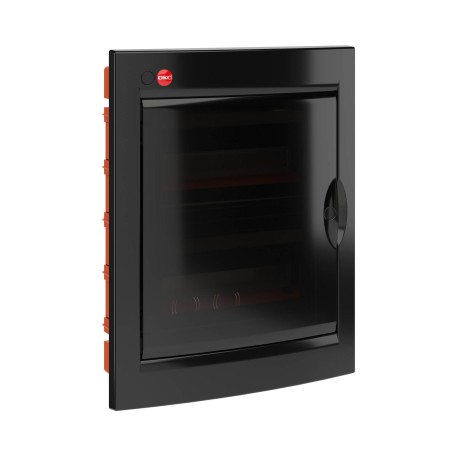 RB24B4TBD | Щиток встраиваемый с дверцей 24 мод.,IP41, черный, с клеммным блоком 63А