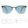 TCSDRS53010002 | Бирюзовые солнцезащитные очки из титана со светло-синими линзами. Модель 11
