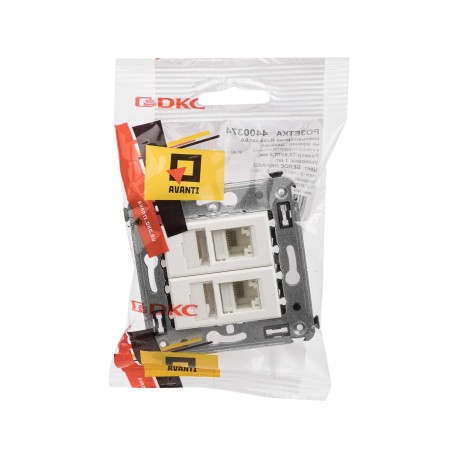 4400374 | Компьютерная розетка RJ-45 в стену, кат.6А двойная, Avanti, Белое облако-4