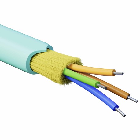 RNDT3C4AQ01-E | Кабель волоконно-оптический, распределительный, арамидные упрочняющие нити, для внутренней прокладки, нг(А)-HF, 4 ОВ, категория OM3 (G.651.1) плотный буфер, 0,4 кН, барабан 500 м