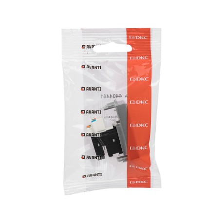 4404461 | Компьютерная розетка RJ-45 модульная, кат.5е, "Avanti", "Закаленная сталь", 1 модуль-4