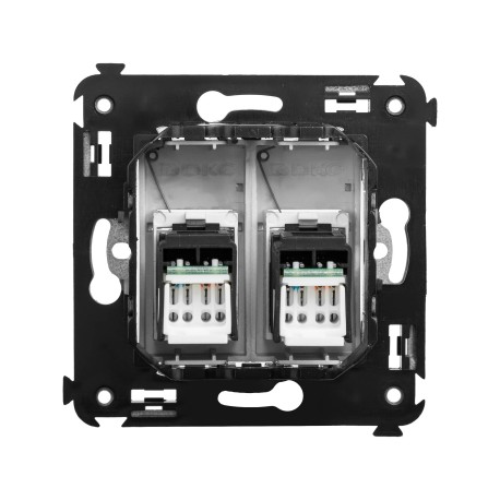 4404294 | Компьютерная розетка RJ-45 в стену, кат.6 двойная,"Avanti", "Закаленная сталь"-2