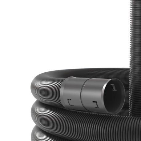 151940100 | Двустенная труба ПНД гибкая для открытой прокладки д.40мм, SN23, 450Н, ПВ-0, УФ, с протяжкой, в бухте 100м, цвет черный