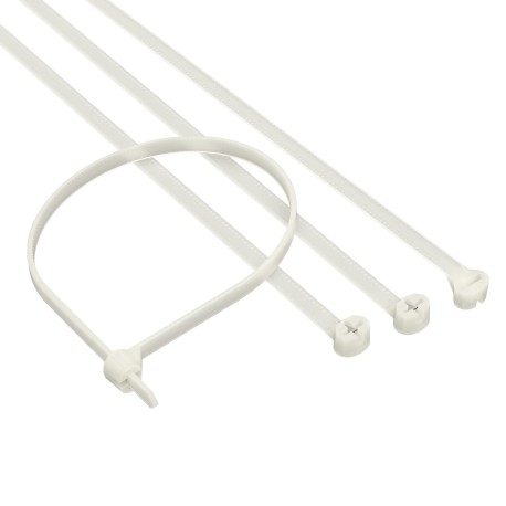 21214SR | Хомут P6.6 с двойным замком, белый 3,6x200