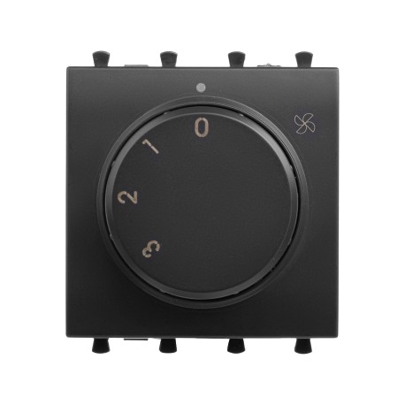 4412172 | Механизм управления вентиляторами модульный, Avanti, Черный матовый, 2 модуля